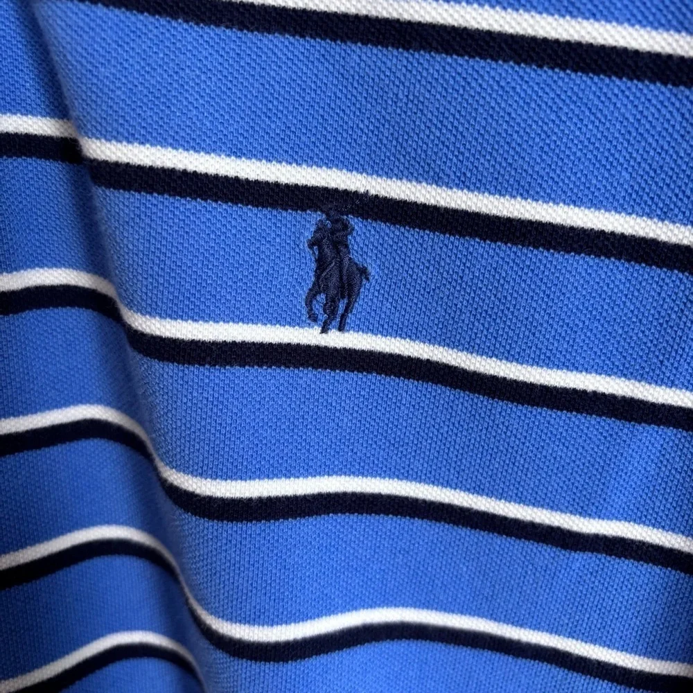 ⭐️⭐️⭐️Men’s Polo by Ralph Lauren baby blue navy striped polo size Medium